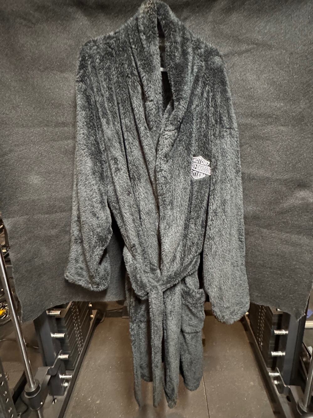 Harley-Davidson Men's 3XL Gray Fleece Biker Robe